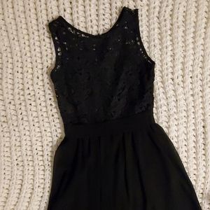 Black dress with lace top